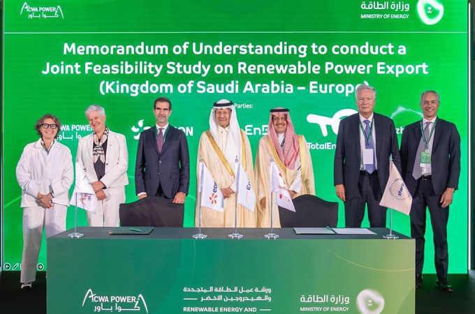 Saudi Acwa inks deals for green hydrogen, power exports to Europe