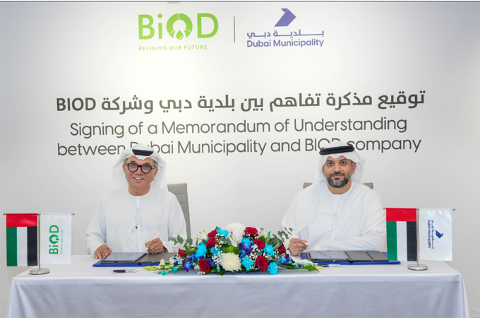 Dubai Municipality, BiOD will convert waste oils to biodiesel