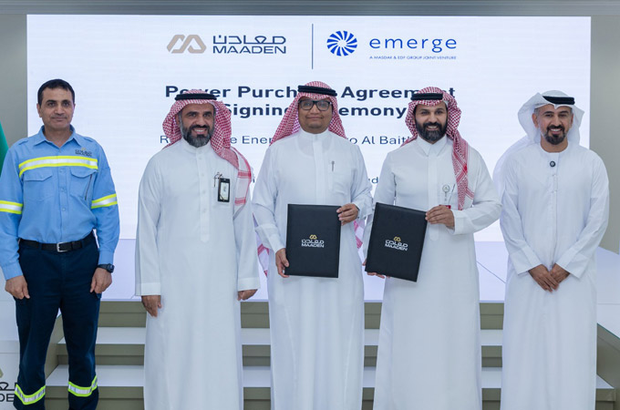 Maaden unit seals clean energy supply contract with Masdar JV