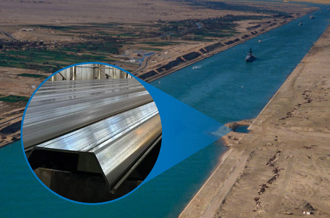 Emsteel delivers U-Type sheet piles for Suez floating bridge